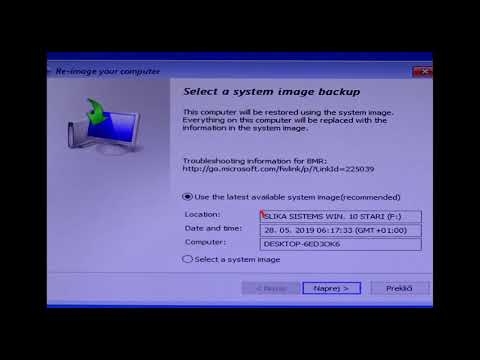 OBNOVITEV SISTEMA WINDOWS 10 S POSNETKA SISTEMA