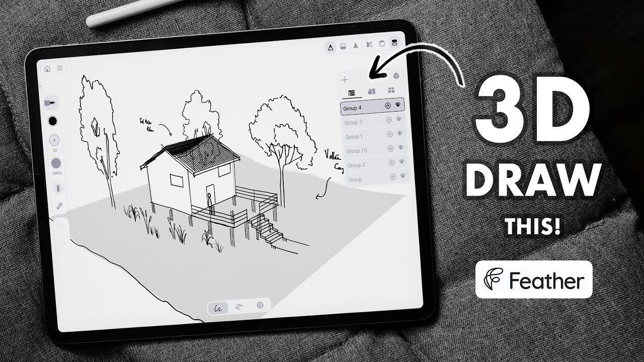 3D DRAW with Feather 3D app - Step by step easy tutorial