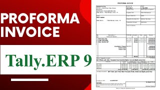 Proforma invoice in tally