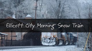 Morning Snow Train - Historic Ellicott City Maryland