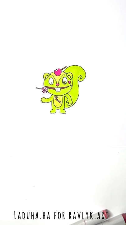🐿️ 🎨 Nutty from Happy Tree Friends 🍭 Quick Drawing Art 🍬 #shorts #drawing #RavlykArt