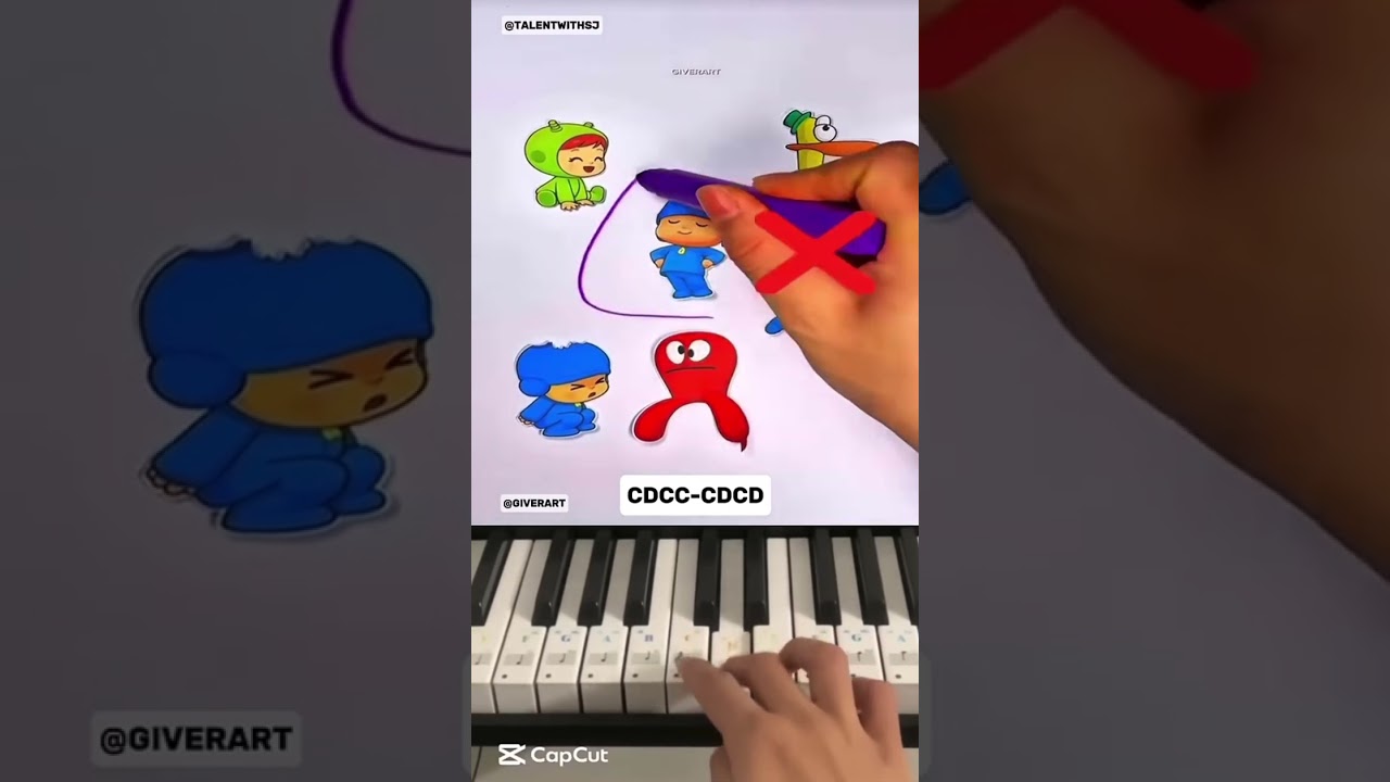 Unboxing Niddle Pop Pocoyo Nina Vad Boyz And Friend Line Art Challenge @GiverArt - Piano Tutorial