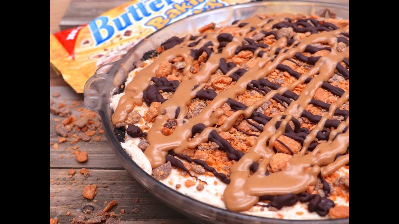 No-Bake Peanut Butter Buttterfinger Pie (With Hubby) | Divas Can Cook