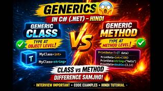 .NET Generics Kya Hai? 😳 | C# Generic Class vs Method Hindi | Interview Important @techdotnets