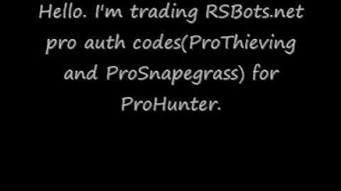 Trading RSBots.net codes for ProHunter