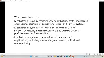 Introduction to Mechatronics System