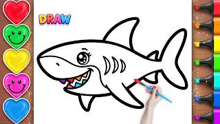 How To Draw a Cute Orange Shark | Easy Step By Step Tutorial