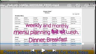 Build Weekly & Monthly Menu Planner in Python Tkinter | Export PDF + Print Recipe