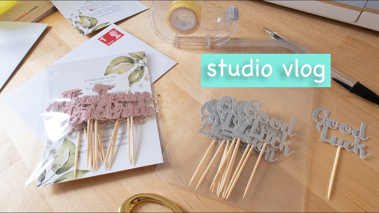 Studio Vlog 1 Packing Cake Toppers, Stickers, Banner Jtru Designs