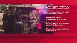 Houston police officer in good condition after being stabbed, suspect fatally shot