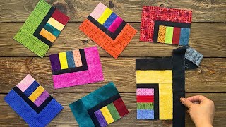 👉 Simple Patchwork Block with Fabric Strips | Scrap Fabric Tutorial for Beginners