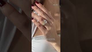 3ct Emerald cut diamond with french pave setting engagement ring