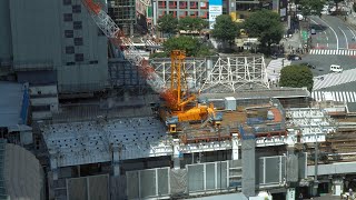 JR渋谷駅埼京線ホーム直上デッキの建設状況（2021年7月10日）