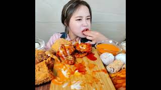 saucy chicken | #koreanfood #asmrphan #janeasmr #seafood #spicyfood #bigbites #mukbang