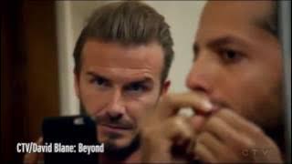 David Beckham freaks out as magician David Blaine SEWS UP HIS MOUTH and vomits live frogs