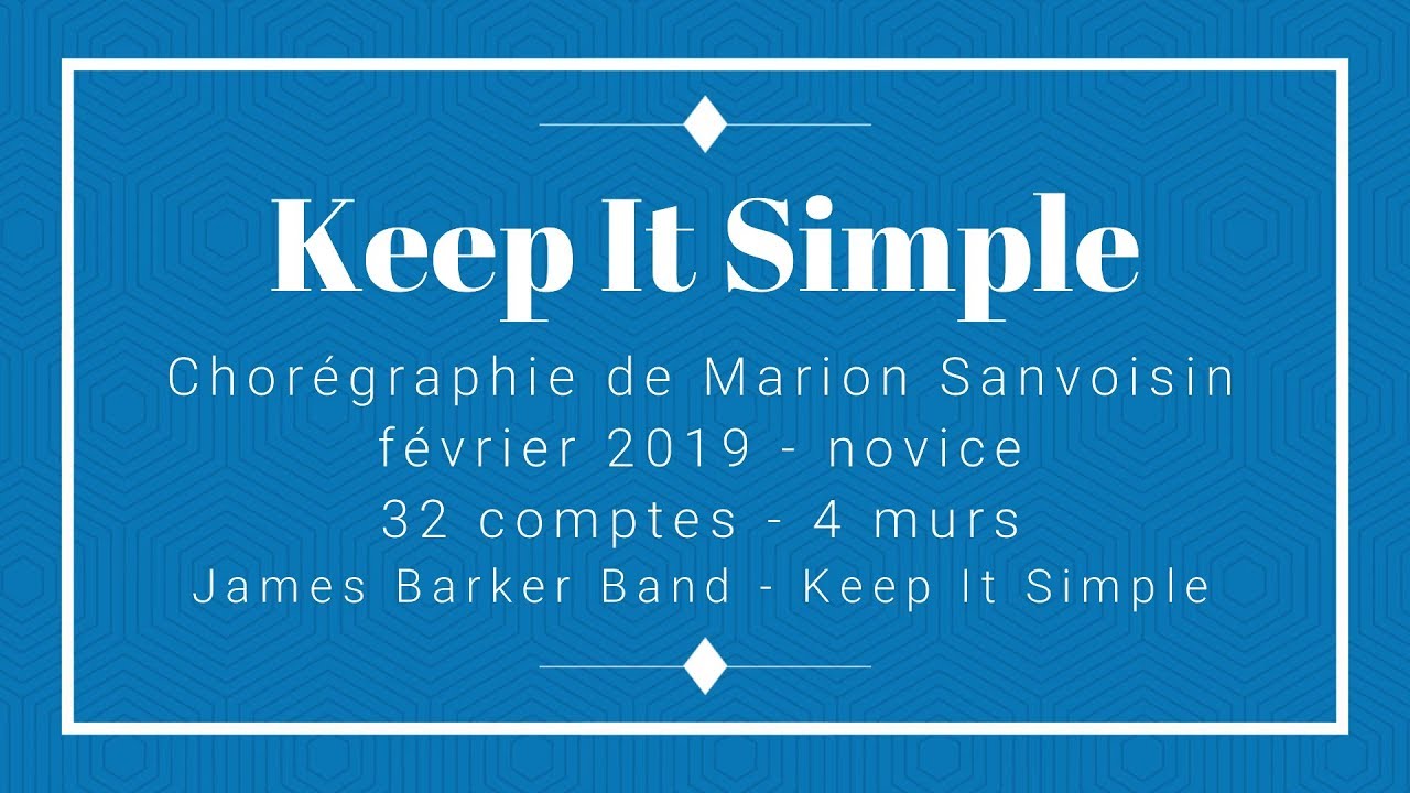 Keep it simple line dance youtube
