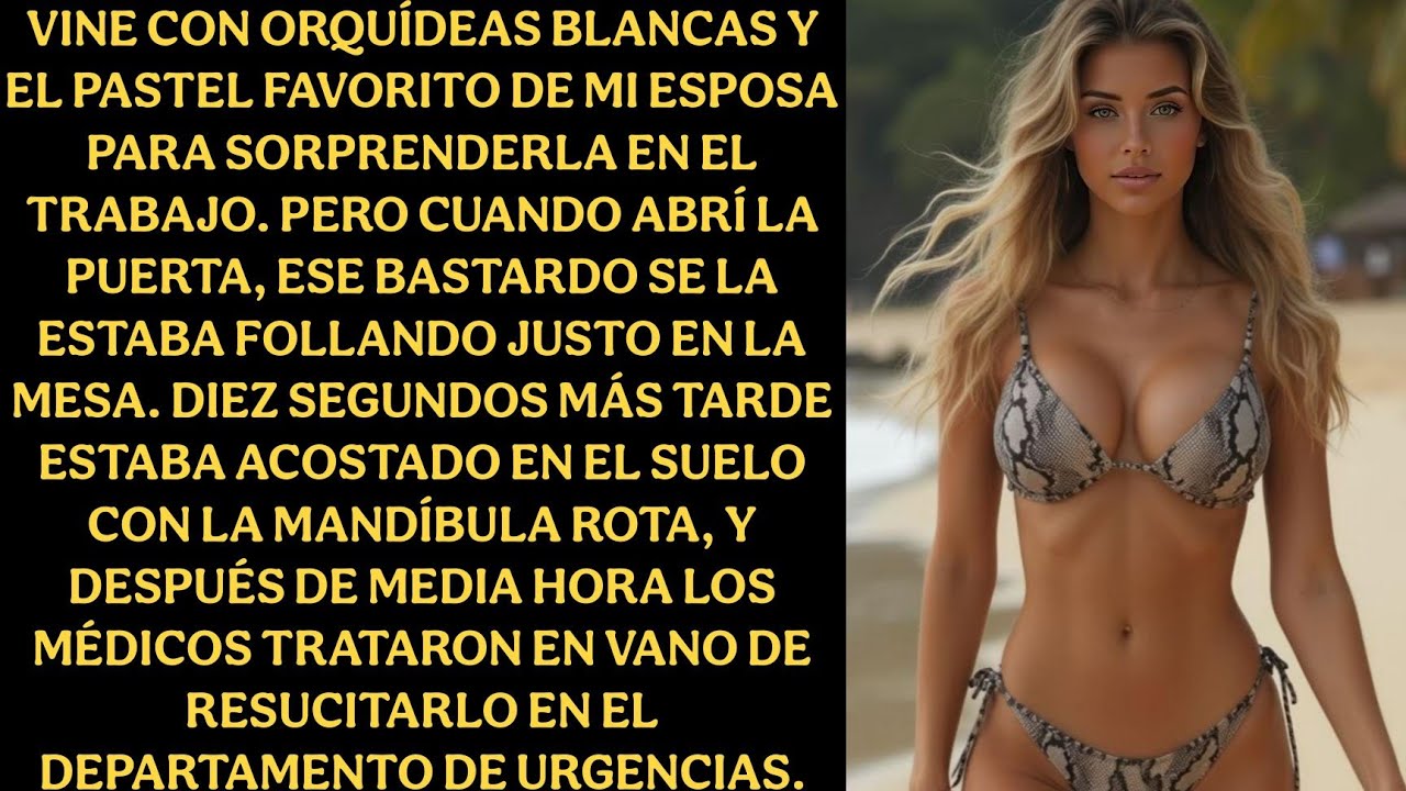 Vine con orquídeas blancas y el pastel favorito de mi esposa para sorprenderla en el trabajo...