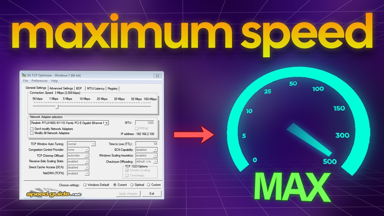 How to Get FASTER INTERNET using TCP Optimizer | Less Buffering & Lag ...