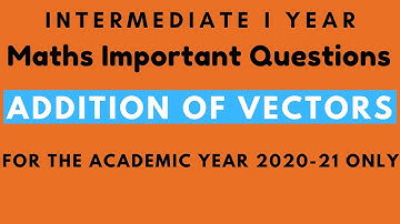 Addition Of Vectors Inter Ist year maths for 2021-22 only