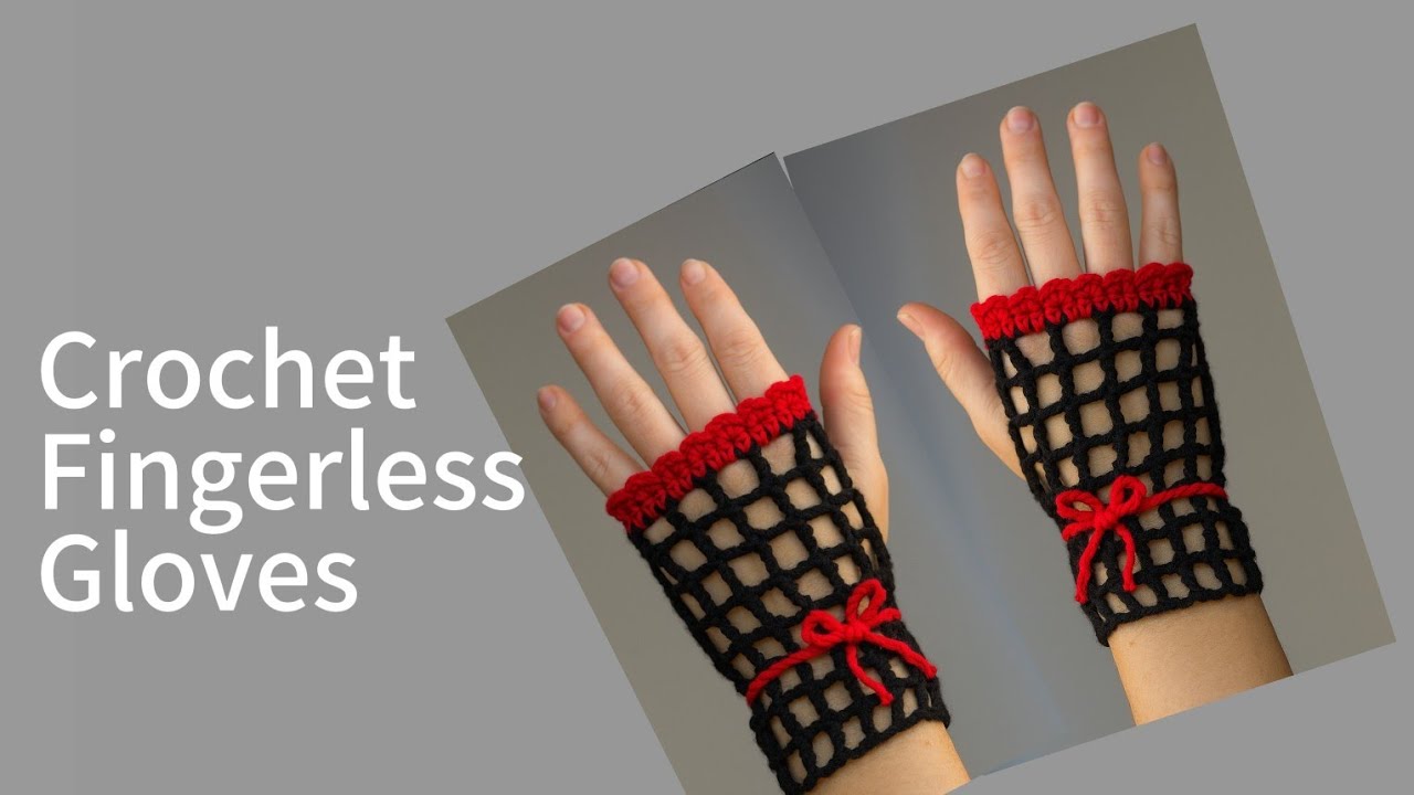 Crochet fingerless gloves tutorial |Gloves crochet |Fishnet gloves tutorial #howtocrochet #crochet 
