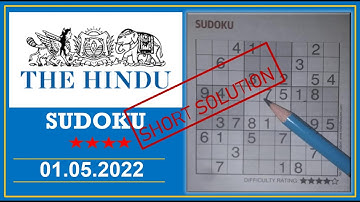 The Hindu  Sudoku May 01, 2022 - 4 Star - Short Solution