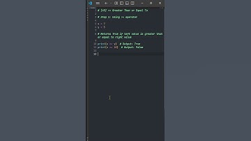 [45] Python Greater Than or Equal To Operator  | Codex People  #coding #python #shorts