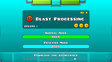 Geometry Dash Level 17-Blast Processing 100% [all coins]