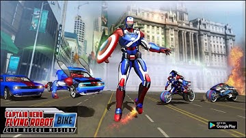 Captain Hero Flying Robot Bike City Rescue Mission