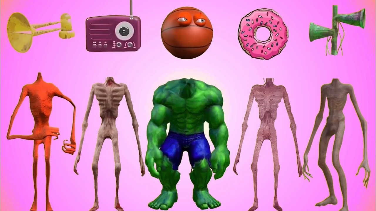 WRONG HEADS SIREN HEAD HULK, SIREN HEAD MEGAHORN, SIREN HEAD LIGHT, SIREN HEAD DRILL MAN, SIREN HEAD