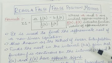 "REGULA FALSI" or FALSE POSITION Method EXPLAINED | SIMPLIFIED & EASY | BCA BSc MCA BTech | HINDI