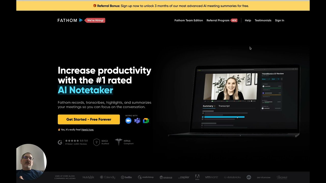 Google Chrome - Fathom AI Notetaker - Never take notes again