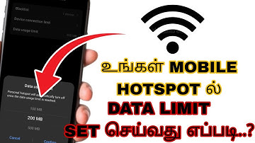 How To Set Mobile Hotspot Data Limit On Android In Tamil