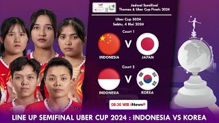 Line Up Indonesia Vs Korea Semifinal Uber Cup 2024. Korea Tanpa An Se Young #thomasubercup2024 by Ngapak Vlog 12,016 views 10 days ago 2 minutes, 6 seconds