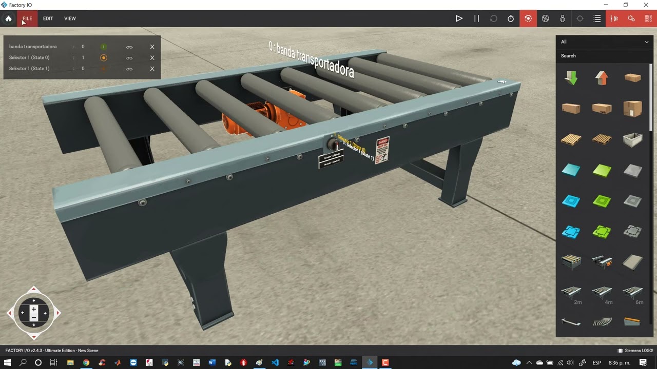conexión factory I/O con logo soft version 8.2