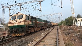 Twins Moula Ali WDG-4 with 17662 Nagarsol - Kacheguda Express Departing From Aurangabad