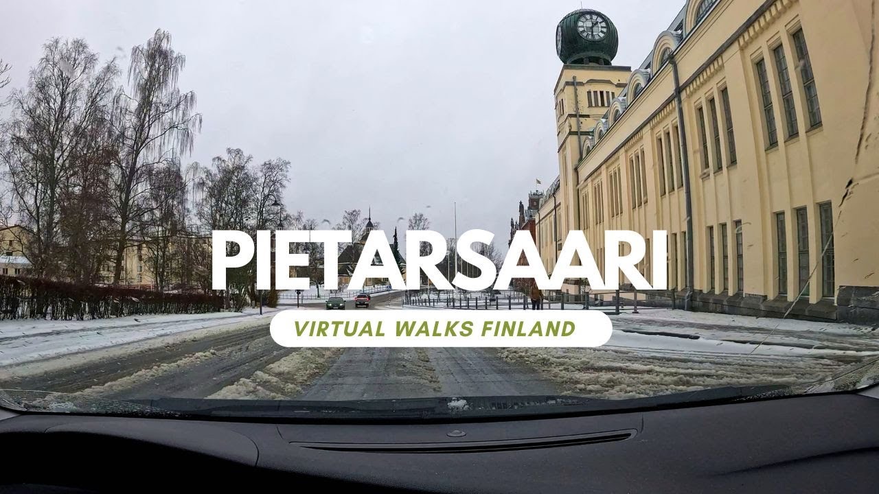 [4K] Pietarsaari, Finland. Sunday city drive in very bad weather. 7.4.2024