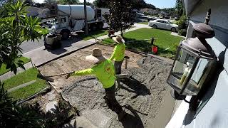 Broken Driveway Concrete Demo and Installation Time-Lapse