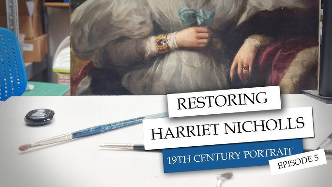 Restoring 19th Century Portrait of Harriet Nicholls - removing varnish -  Episode 3 