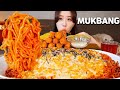 MUKBANGㅣASMR 불닭볶음면 가장 맛있게 먹는 법🔥콘치즈 듬뿍 올려서 4봉지 먹어봤어요!(ft.새우튀김) Spicy chicken noodles, Fried shrimp🔥