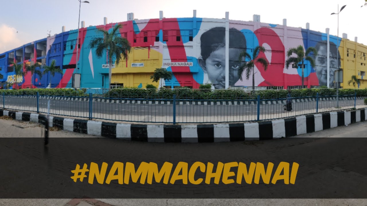India's largest panoramic mural Chennai OMR Indra Nagar Railway