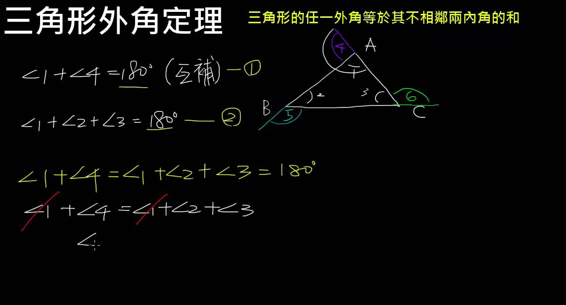 三角形的外角定理 三角形與多邊形的角度 均一教育平台