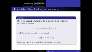 Signals and Systems - Video Lecture - Time Domain Representation of LTI Systems - Part02
