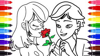 Shimmering Magic: Coloring Miraculous Ladybug and Adrian with Sparkle!