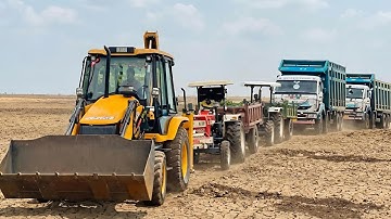 New JCB 3dx Backhoe Machine , New Thar Car , New Swaraj Tractor And TATA Track Loading Marsh Mud 