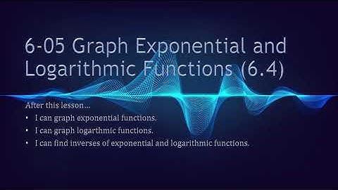 Algebra 2 06-05 Graph Exponential and Logarithmic Functions (6.4)