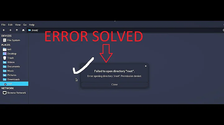 how to open root folder in kali lunix permission denied error solved