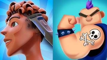 ✂️ Fade Master 3D Barber Shop 🖋️ Ink Inc. Tattoo Drawing - All Level Gameplay Android iOS NEW UPDATE
