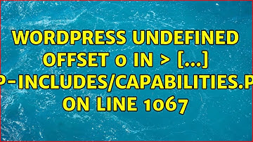 Wordpress: Undefined offset: 0 in ＞ [...] /wp-includes/capabilities.php on line 1067