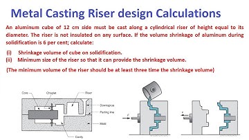 Metal casting riser design calculation | Riser design example problems