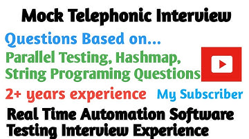 Automation Testing Mock Interview | 0-2 YOE | Mock Automation Testing Interview Questions